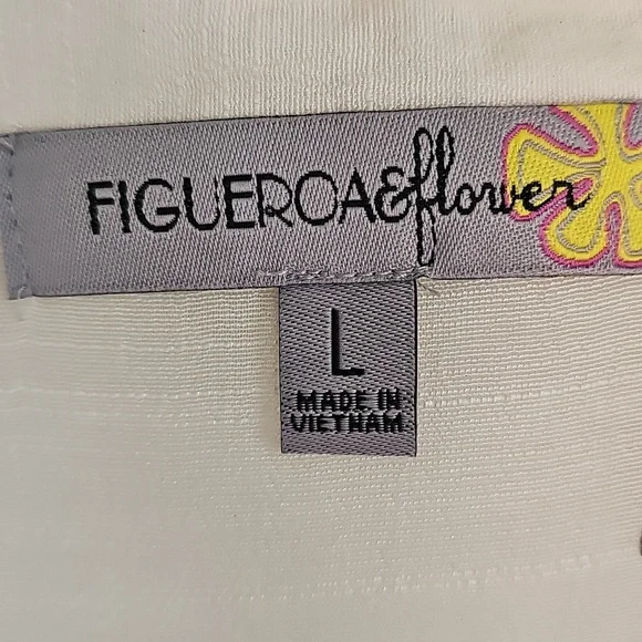 NWT Figueroe & Flower Floral Beige 3/4 Sleeve Embroidered Tier  Dress Size Large - Picture 10 of 11